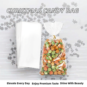 Sacs en cellophane BOPP de qualité alimentaire en gros, 12,5*27,5 cm, pour Noël, pour bonbons et emballages, avec fermeture autocollante - Product Image 2