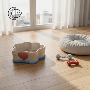 Bol à eau en céramique écologique avec motif de patte d'animal mignon, personnalisé, pour chien et chat, vente en gros, pratique, de haute qualité - Product Image 1