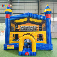 Maison pleine d'entrain gonflable en PVC commercial Multi Color Moonwalk Bouncer Château sautant amusant en plein air pour l'équipement de location de fête