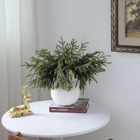 Jarum pinus rakyat simulasi buatan hijau tunggal Natal pinus rumput pengaturan bunga untuk dekorasi rumah