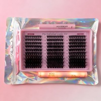 Boîtes à cils de luxe PBT synthétique faites à la main TIKTOK DIY Cluster Lash Tray Marque privée Emballage personnalisé pour cils