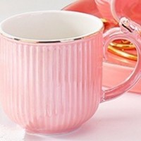 Cremefarbenes Trinkbecher-Set für Zuhause, Wohnzimmer-Couchtisch, hochwertige Keramiktassen, Tassenhalter, Teeservice