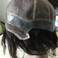 Perruque Courte Homme en Cheveux Humains Naturels de Qualité Supérieure pour Durabilité et Brillance, avec Dentelle Frontale et Bonnet Complet