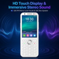 Teléfono Minimalista con Teclado Android 14, Helio G81 Octa Core, 6GB 128GB, Cámara de 48MP, Pantalla Táctil HD de 3.54'', Smartphone Global 4G LTE