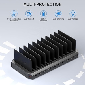 Stazione di Ricarica USB da Tavolo con 10 Porte, Dock di Ricarica Rapida, Protezione Antistatica, Caricatore per Cellulari per Aree di Ricarica Pubbliche - Product Image 4