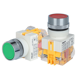 Interruptor de Botón Pulsador Autoblocante Delixi LAY7 11BNZS, Reiniciable, Rojo/Verde, Plano, 3A Máx. Corriente Máxima 24V/5V Voltaje - Product Image 2