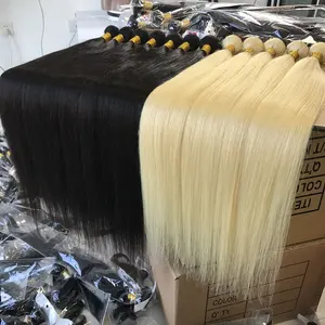 Pabrik Mentah Bundel Rambut India Vietnam 1b 613 Rambut Lurus Kutikula 100G Grosir Sambungan Rambut Manusia Mentah Vendor