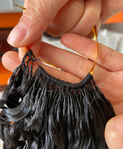 Treccia di <span class=keywords><strong>capelli</strong></span> effetto piuma, <span class=keywords><strong>capelli</strong></span> intrecciati pre-segmentati, adatti per donne di colore, stile all'uncinetto a onde profonde - Product Image 6