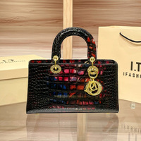 Sac à main bandoulière brillant motif crocodile pour femme, nouvelle collection automne/hiver 2025, style européen et américain haut de gamme