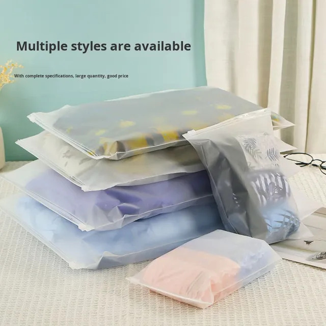 Aixi AX-EVA Clothing Packaging Bags Custom Garment Zipper Custom Logo Frosted Transparent Plastic Storage 0.2mm Thick Bags