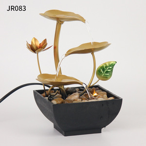 JR083 Fontaine d'eau porte-bonheur, ornement de bureau en fer et plastique, décoration Feng Shui, accessoire de bureau - Product Image 1