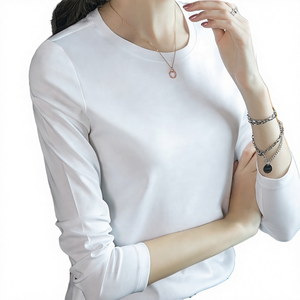 Camisetas de Manga Larga Estampadas para Mujer, Casuales, Transpirables, de Algodón Mercerizado, Anti-Pilling, de Secado Rápido, Modernas, Vibrantes, para Uso Diario - Product Image 3