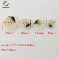 Kancing Resin Bulat 4 Lubang Warna Putih Dengan Garis Hitam Imitasi Kancing Tanduk untuk Mantel Jas Pakaian