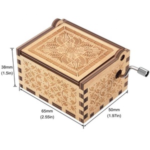 Custom <strong>Gifts</strong> Wooden Handicrafts Christmas Toy Music Box Christmas Decorations Moving Wooden Music Box Wood Music Box - Product Image 4