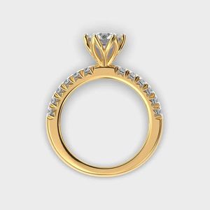 แหวนเพชรทรงกลม 1.50 กะรัต เพชรเพาะเลี้ยงในห้องปฏิบัติการ ทอง 14K ดีไซน์เรียบหรู ของขวัญเครื่องประดับชั้นดีสำหรับผู้หญิง - Product Image 2
