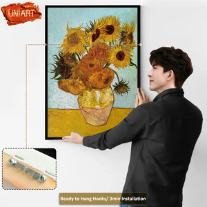UNIART puro fatto a mano Van Gogh riproduzione del fiore del sole pittura a olio 100% dipinto a mano impressionismo acrilico Artwork decorazione della parete - Product Image 4