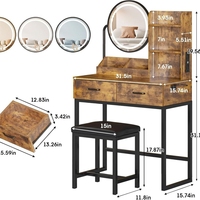 Coiffeuse avec miroir intégré pour filles, style simple, pour chambre à coucher et petit appartement, vente en gros directe usine, approvisionnement transfrontalier