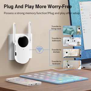 Amplificador de WiFi de 300 Mbps de Fácil Configuración con Dos Antenas Externas, Extensor de WiFi de 2.4G, Repetidor con Cobertura de 80-120 m² para Uso en el Hogar/Oficina - Product Image 4