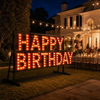 Lettres lumineuses en métal de 2 pieds pour chapiteau de cirque, enseigne vintage à ampoules de fête foraine, lumière LED personnalisée en forme d'alphabet pour la décoration de mariage et de fête