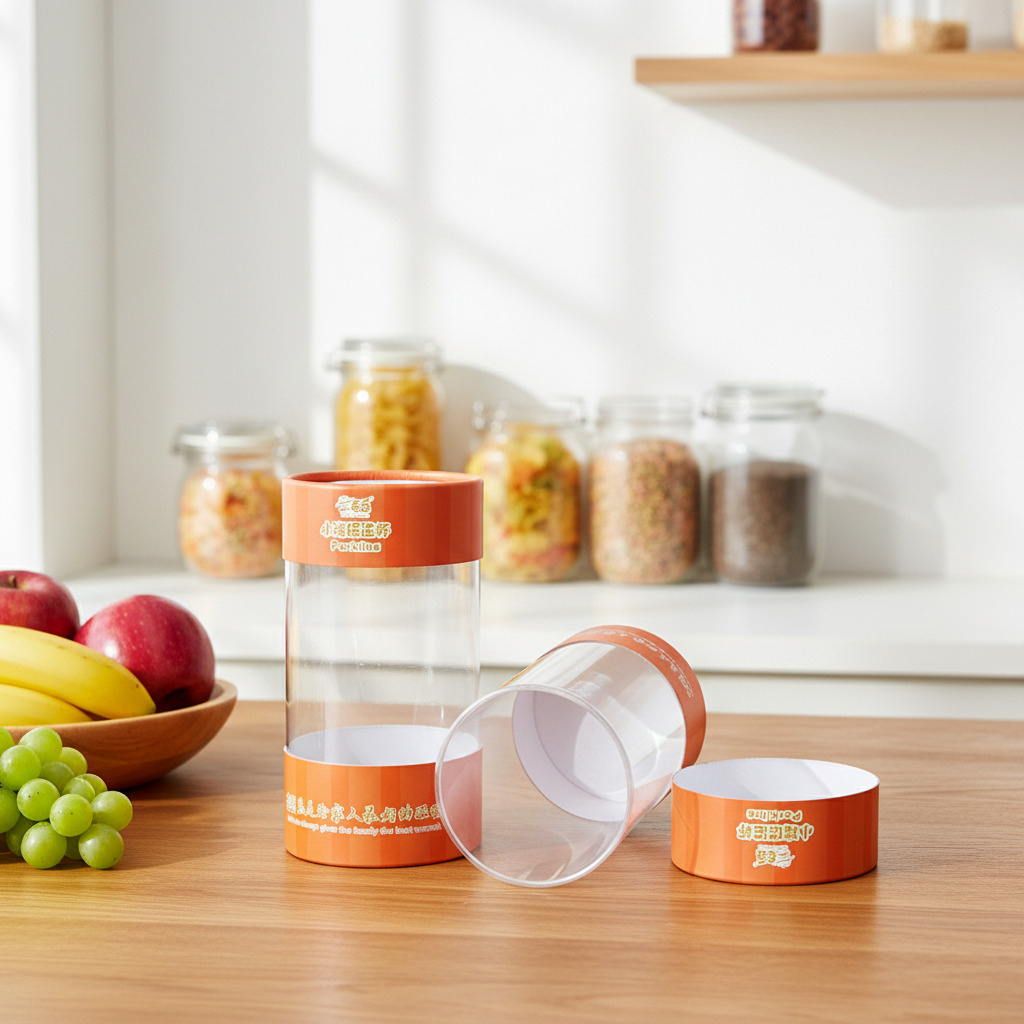 Customizable Eco-friendly Food Grade Paper Tube with PET Window for Food Packaging