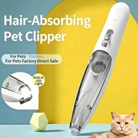 Tondeuse pour animaux USMILEPET avec aspirateur intégré, en acier inoxydable, étanche, à faibles vibrations, kit d'entretien pour animaux