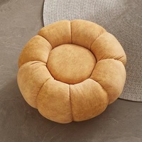 Pouf rond en forme de citrouille en tissu de laine d'agneau personnalisé et adorable