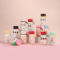 Mini Bouteille Thermos Isotherme à Motifs de Dessins Animés Adorables, Tasse à Eau de Petite Taille Multi-Motifs pour l'École, les Courses et les Courts Voyages
