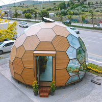 Dôme géodésique en verre sur mesure, résistant au vent et à la neige, pour cabane, hôtel de montagne alpin, stand d'exposition