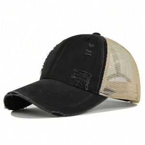 Casquette de baseball trucker personnalisée OEM avec broderie 3D, effet délavé et maille, style Dad Hat - Product Image 5