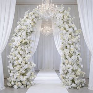 Yeni Düğün Sahnesi Arka Planı, Çiçek Aranjmanları İçin Beyaz Orkide, Gül ve Spirea Yapay Çiçekler İçeriyor. - Product Image 6