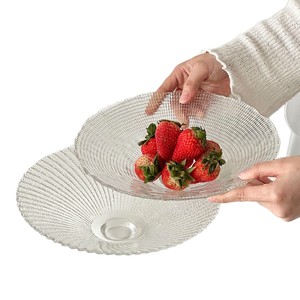 Plateau de service à fruits Huyo Glass, design minimaliste, pour salon, usage domestique, luxe léger, plateau à collations haut de gamme, fruits secs, bonbons - Product Image 4