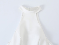 Nouvelle robe mini décontractée et élégante pour femme 2026, avec nœud latéral décoratif, style rétro chic sans manches et coupe ajustée.
