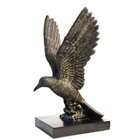 Usine Personnalisé Noir Métal Résine Artisanat Oiseau Forme Sculpture Figurine Trophée Prix D'affaires Souvenir Événements Cadeaux pour La Décoration Intérieure