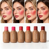 Stick de blush crème OEM Twist, à pigments minéraux haute concentration, effet changeant de couleur, fini naturel, conditionnement élégant, petites commandes, rose personnalisé