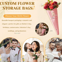Penyangga Buket Kulit PU Personalisasi, Tas Bunga Kulit dengan Nama Custom, Pembawa Buket, Hadiah Pernikahan, Kantung Buket Bunga