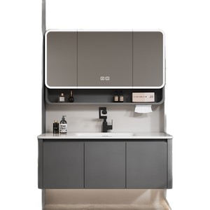 Meuble de salle de bain intelligent moderne et innovant avec vasque intégrée à chaud et éclairage LED - Product Image 4
