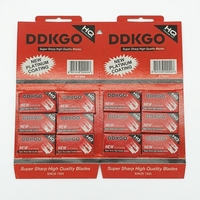 Lames de rasoir de sécurité à double tranchant réutilisables de haute qualité avec logo personnalisé OEM, en acier inoxydable, pour le rasage du visage et la tondeuse, durables, lot de 60 pièces