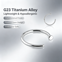 Anneau de nez en titane G23 en forme de C, 16G, anneau de septum ouvert, piercing minimaliste pour hélix et tragus, bijoux de corps