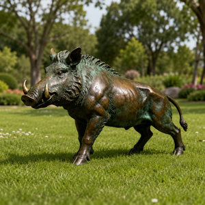 Bronze-Wildschwein-Skulptur, Feingussverfahren, Tierstatue, Lebensgroß, Geeignet für Luxuswohnungen und Städtische Außenparks - Product Image 1