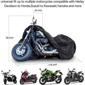 100% Poliéster Oxford Material Outdoor Foldable Rain Cover para Motocicletas Impermeável e UV Protegido Dustproof