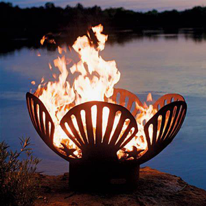 Brasero sphérique autoportant en acier Corten rustique pour jardin, boule de feu écologique - Product Image 5