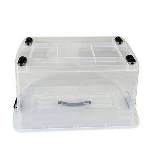 12-Gallon Transparent <b>Plastic</b> Storage Box with Thickened Handle Multi-Functional Toy Clothes Book Organizing <b>Crate</b> for Home Use - Product Image 4