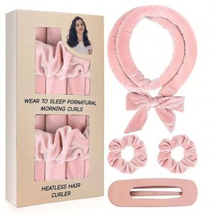 Bigoudis sans chaleur pour la nuit avec bandeau et rouleaux pré-remplis – Kit de bouclage anti-frisottis pour femmes – Tiges à cheveux pour dormir - Product Image 4