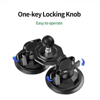 Charge maximale 10KG double double ventouse support de base support de verre de fenêtre avec 360 adaptateur de boule pivotant 25.4mm 1 pouce