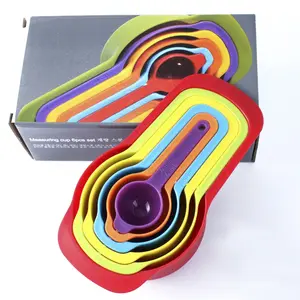 Misurino misurino in plastica Set di strumenti per la cottura 6 pezzi combinazione di colori arcobaleno misurino torta