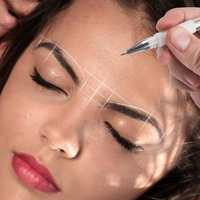 Stylo marqueur pour peau de tatouage avec règle de mesure, outil de positionnement pour microblading, stylo marqueur pour sourcils