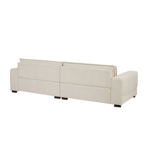 Mid-Century Modern Convertible Fabric <b>Sofa</b> Couch Set for Home Office Apartment Beige Upholstered <b>Hotel</b> for Livingroom Bedroom - Product Image 5