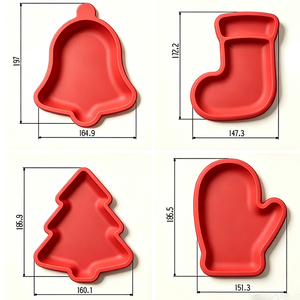 Assiettes de Noël personnalisables en gros, sans BPA, résistantes à la chaleur, motifs <span class=keywords><strong>Cloche</strong></span> de Noël, Chaussette, Sapin de Noël et Gant de Noël - Product Image 2