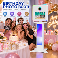 Kiosque photo en libre-service avec écran tactile de 15,6 pouces, machine à selfie avec imprimante pour centre commercial, hôtel, bar, mariage, événements, location