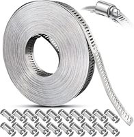 Kit d'assortiment de colliers de serrage pour tuyaux et conduites en acier inoxydable, 10 m (32,81 pi) avec 20 vis de fixation plus robustes